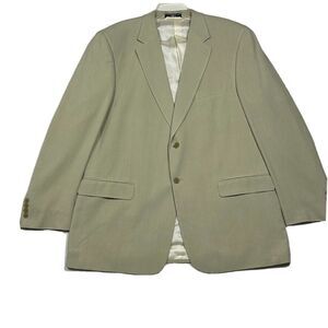 Meeting Street Mens 46 L Blazer 100% Pure Silk Beige Notch lapel Lined
